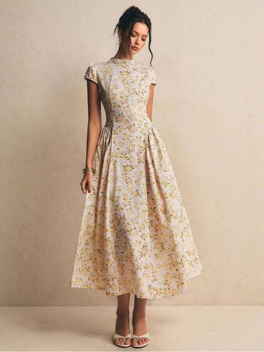 Shein Yellow Floral Dress XS